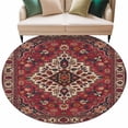 thumbnail image 2 of Round Area Rug 8 Ft, Country Boho Washable Non-Slip Circle Carpet for Living Room/Bedroom, Farmhouse Ethnic Abstract Nation Aesthetic Collection Low-Profile Large Area Rugs for Indoor, 2 of 7