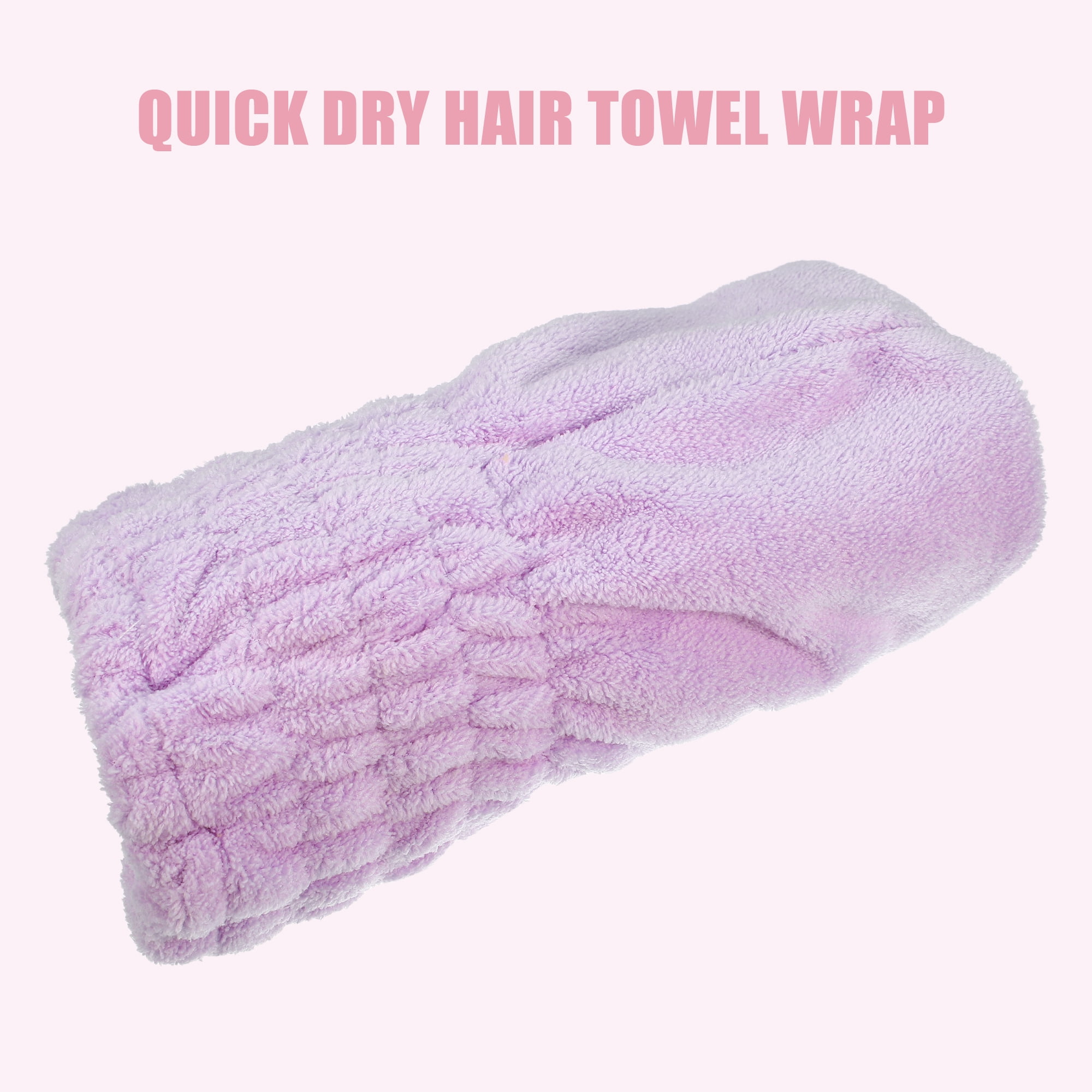 Unique Bargains Coral Fleece Quick Drying Lightweight Hair Drying Towel Cap Purple
