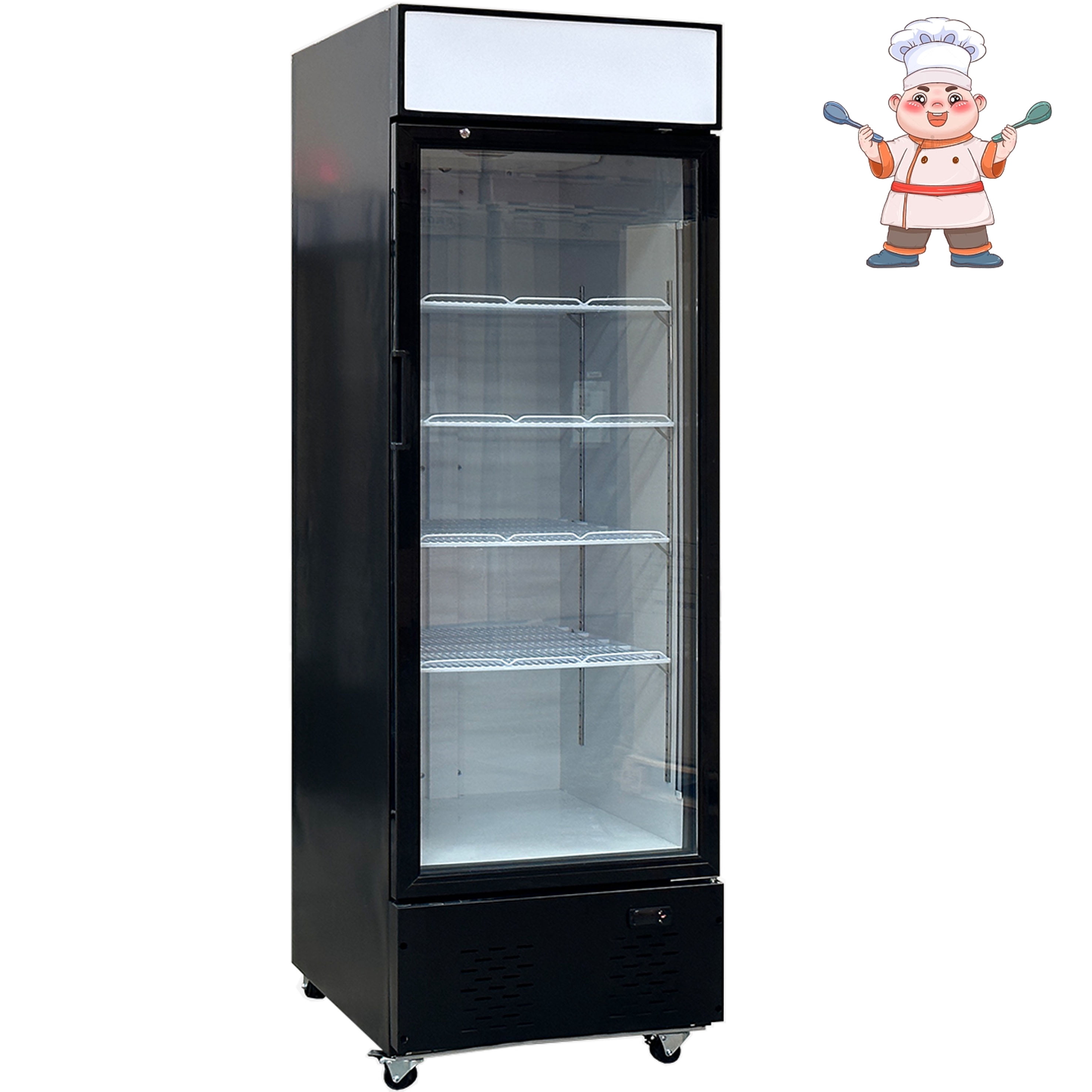20 Fu.ft  Swing Glass Door Refrigerator Restaurant Fridge Cooler Merchandiser Display Frigorifico Commercial SC-568FDX