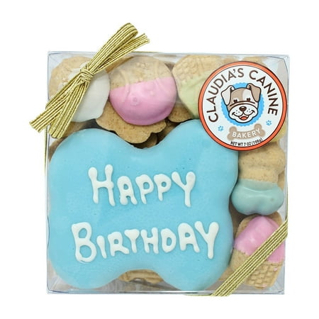 - Claudia's Canine Bakery Happy Birthday Assorted Dog Treats in Blue by