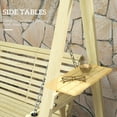 thumbnail image 4 of Outsunny 3 Seat Wooden Porch Swing with Stand, Patio Swing Chair with Side Tables, Natural Wood, 4 of 9