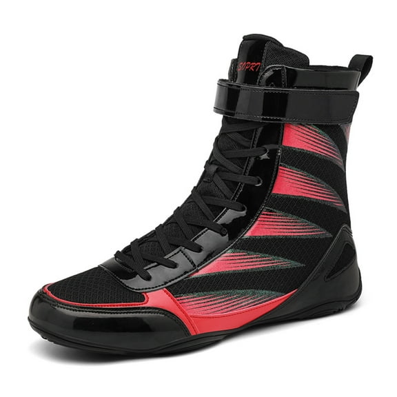 SKIUHS Men's High-Top Boxing Shoes - Non-Slip Sole & Ankle Support for Boxing Training & Competitive Matches