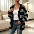 thumbnail image 3 of yillto Women Cardigan V Neck Button down Striped Sweater Knit Long Sleeve Loose Cardigans S-XXXL, 3 of 7