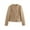 Khaki, variant on Dealovy Women Tweed Jacket Long Sleeve Button Cropped Jackets Ladies Dressy Casual Blazer Coats