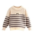 thumbnail image 6 of Lorytime Long Sleeve Sweaters for Teen Boys Stripes Knitted Pullover Crewneck Tops Color Block Winter Knitwear, 6 of 6