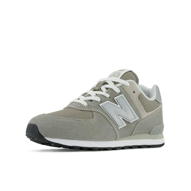 Zapatilla New Balance 574 Core con cordones para niño, color gris y blanco