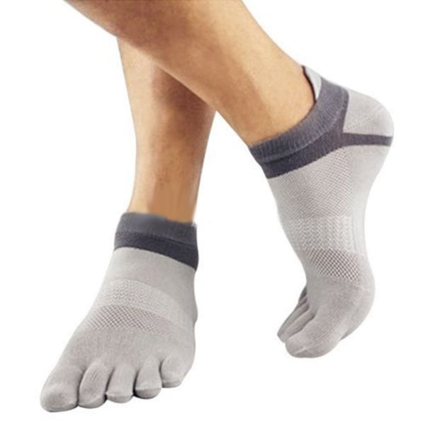 Combed Cotton Five Finger Toes Dry Fit Spring Mens Socks 