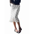thumbnail image 4 of Women'S Summer Polka Dot Mesh Midi Skirt Casual High Waist Ruched Boho Skirts White L, 4 of 9