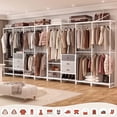 thumbnail image 5 of Homieasy Closet System with Wooden Drawers, Closet Organizer System with Hanging Rods, White, 5 of 9