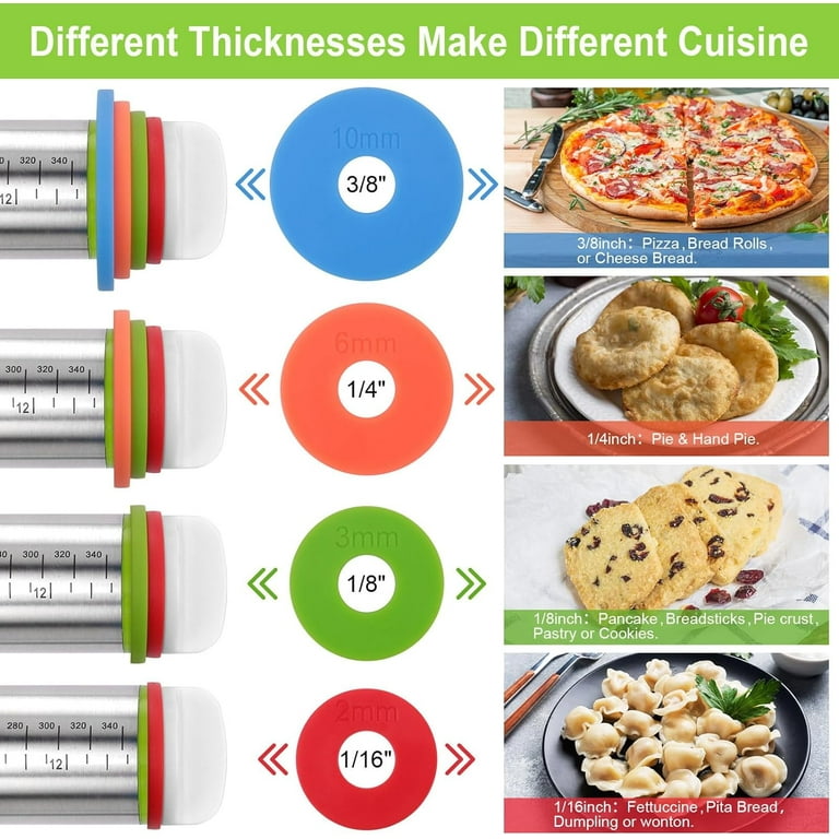 Pizza Dough Roller Stainless Steel Rolling Pin - Rustproof Dough Roller For Pizza & Cookies Daisy Makes Cake Pop Cutter