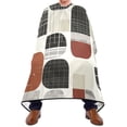 thumbnail image 2 of JSTEL Retro Geometric Abstract Blocks Waterproof Barber Cape for Men Women Beard Shaving Bib Apron Professional Hair Cutting Cloth, 65 x 55 inch, 2 of 6