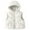 1#White, variant on Kiijoy Winter Girls Stylish Hooded Vest Kids Sleeveless Outerwear Puffer Jacket, Sizes 5-6