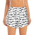 thumbnail image 2 of Picia Fish Bones Pattern Women's 2 in 1 Athletic Running Shorts High Waisted Workout Casual Gym Sweat Shorts with Comfy Liner Zipper Pockets-Medium, 2 of 9