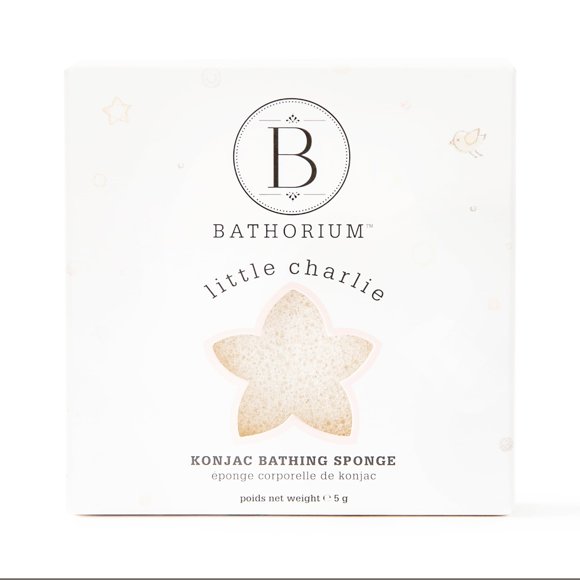 Bathorium Éponge Corporelle Little Charlie Konjac – Douce et Nettoyante pour Bébés et Peau Sensible, 100 % Racine de Konjac Pure, Douce et Hypoallergénique, Idéale pour un Usage Quotidien, 1 Éponge
