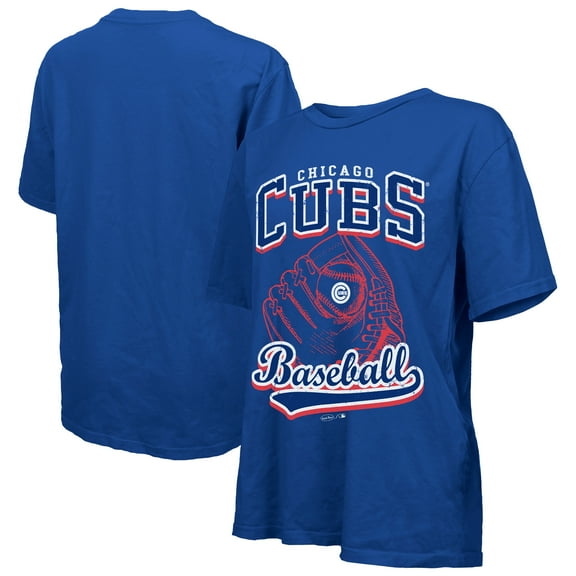 Women's Majestic Threads Royal Chicago Cubs Oversized First Base T-Shirt