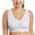 thumbnail image 4 of Gymayou Women’s Low Impact Sports Bra Seamless Comfort Workout Bra Wire Free V-Neck Vest Style Sleep Bra White 6XL, 4 of 4