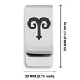thumbnail image 2 of Stainless Steel Aries Zodiac Sign (Ram) Classic Slim Money Clip Credit Card Holder, 2 of 2