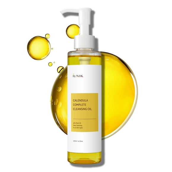 Aceite limpiador IUNIK con infusión de aceite de caléndula y jojoba vegano