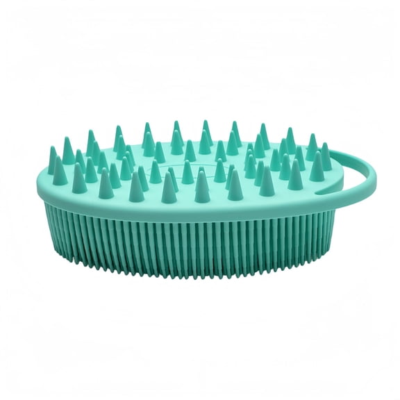 2 in 1 Bath and Shampoo Body Brush, Silicone Body Scrubber for Shower, Exfoliating Brush, Silicone Loofah, Scalp Massager, Head Scrubber, Easy Clean, for Home, Spa, Sensory Use, 5.2"