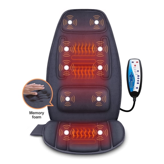 Snailax Back Massager Chair Pad, 10 Motors Massage Seat Cushion with Heat