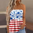 thumbnail image 2 of Dyegold Summer Tops for Women 2023 Trendy, Casual Womens Plus Size Tube Tops 4th July Patriotic Strapless Tshirts Sleeveless Off Shoulder Smocked Swing ​Blouse, 2 of 5