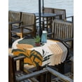 thumbnail image 2 of Hokiten Outdoor Tablecloths with Umbrella Hole & Zipper, Boho Middle Century Round Tablecloth 54 Inch, Abstract Orange Geometric Leaves Waterproof Table Cloth, Patio/Pool/Picnic Table Covers, 2 of 7