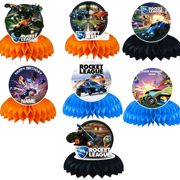 Rocket League Honeycomb Centerpieces Table Toppers Decorations for Birthday Party Decor Supplies