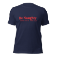 thumbnail image 2 of Unisex Be Naughty Save Santa a trip funny holiday t-shirt (Navy, XS), 2 of 5