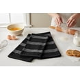 thumbnail image 3 of Serafina Home Kitchen Towels- Set of 3 100% Cotton Black with Woven Grey Horizontal Stripe Pattern Design- 16 x 26 Multipurpose Towels for Everyday Use, 3 of 11