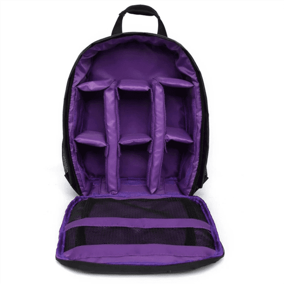 Multi-Functional Digital Camera Backpack Bag Waterproof Outdoor Dslr Camera Bag Lens Pouch DSLR Camera Bag,1 x Camera Bag,Purple