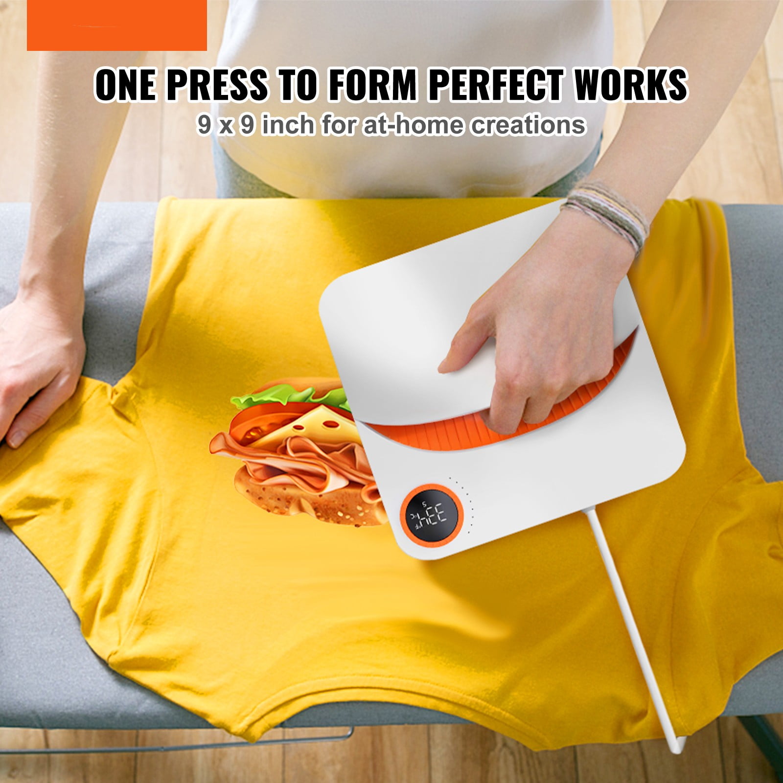 BENTISM Heat Press Machine 9" X 9", Portable Fast Heat-up Mini Easy Press with Timing Function & Insulated Base for Hat, Bags, Heating Transfer Projects