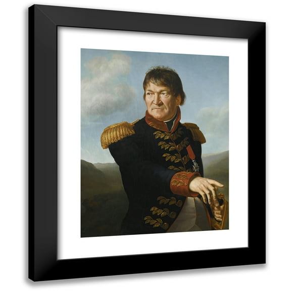 Antoine-Jean Gros 12x14 Black Modern Framed Museum Art Print Titled - Laborde Portrait of Baron Segoing