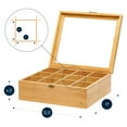 thumbnail image 2 of RoyalHouse Big Natural Bamboo Tea Box Organizer, Tea Bag Holder, 12 Compartments, 2 of 8
