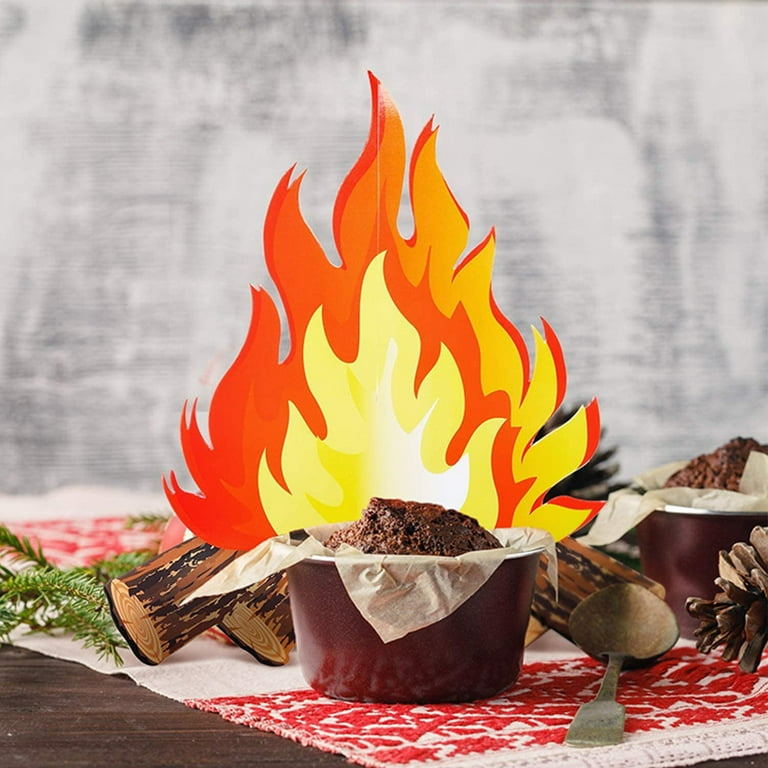Walbest 12 Inch Tall Artificial Fire Fake Flame Paper 3D