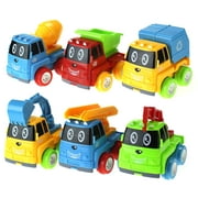 Gear Em Up Hard Hat Kidz Friction Powered Toy Construction Trucks Playset w/ Cement Mixer, Crane, Bulldozer, Garbage, Recycling, and Conveyor Trucks