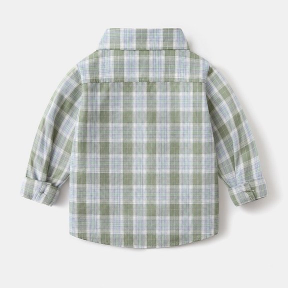 Auroural boys Shirts Button Up Fashion Boys' Plaid Button Down Shirt