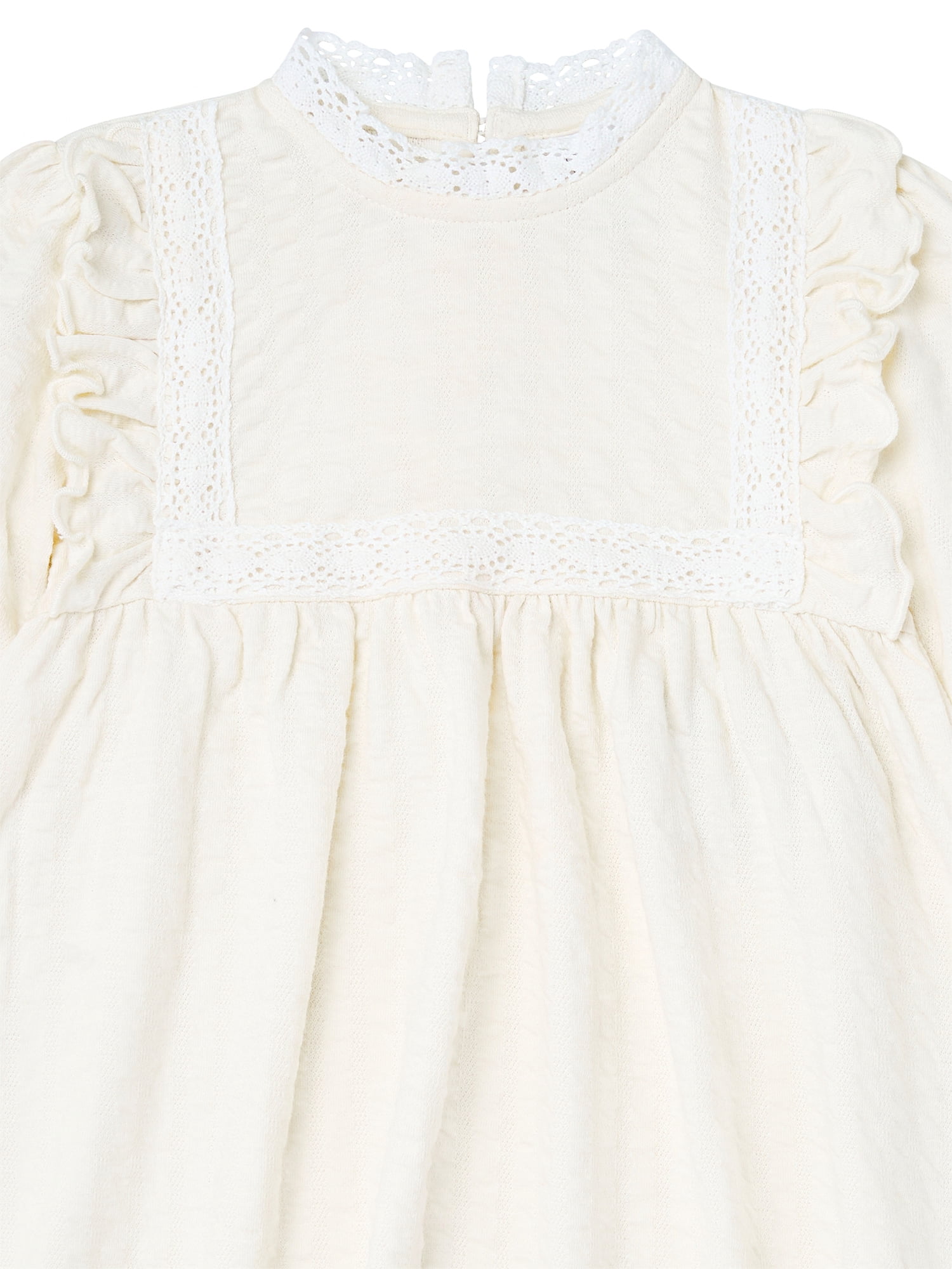 Modern Moments by Gerber Toddler Girl Ruffled Dress with Crochet Lace Detail, Sizes 12M-5T