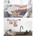 thumbnail image 5 of Easter Kitchen Dish Towels for Drying Dishes Set of 3, Spring Watercolor Bunny Eggs Flower Leaf Pink Plaid Waffle Weave Microfiber Hand Tea Bathroom Towels Quick Dry & Absorbent Towel 12x12, 5 of 7