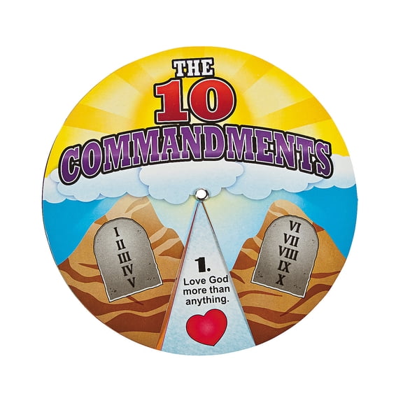 Ten Commandments Learning Wheel - Educational - 12 Pieces