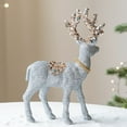 thumbnail image 4 of chaungfeng Sparkling Mini Deer Ornament, Flocked Glitter Design, for Desktop Display, Photo Prop, Christmas Gift, 5x2x8 Inches, 4 of 8