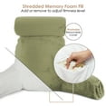 thumbnail image 4 of Nestl Reading Pillow, Extra Large Bed Rest Pillow with Arms – Premium Shredded Memory Foam TV Pillow, Detachable Neck Roll & Lumbar Support Pillow - Sage Green, 4 of 7