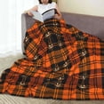 thumbnail image 6 of Honeii Halloween Tartan Plaid Print Fleece Blanket - Throw Blanket for Bed, Sofa, Couch, Camping, and Travel , Microplush Ultra Soft Warm Blanket-80"x60", 6 of 7