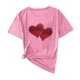thumbnail image 2 of EchfiProm Womens T shirts Love Heart Valentine Day Graphic Tee Summer Pink Short Sleeve Cute Shirts for Women, 2 of 5