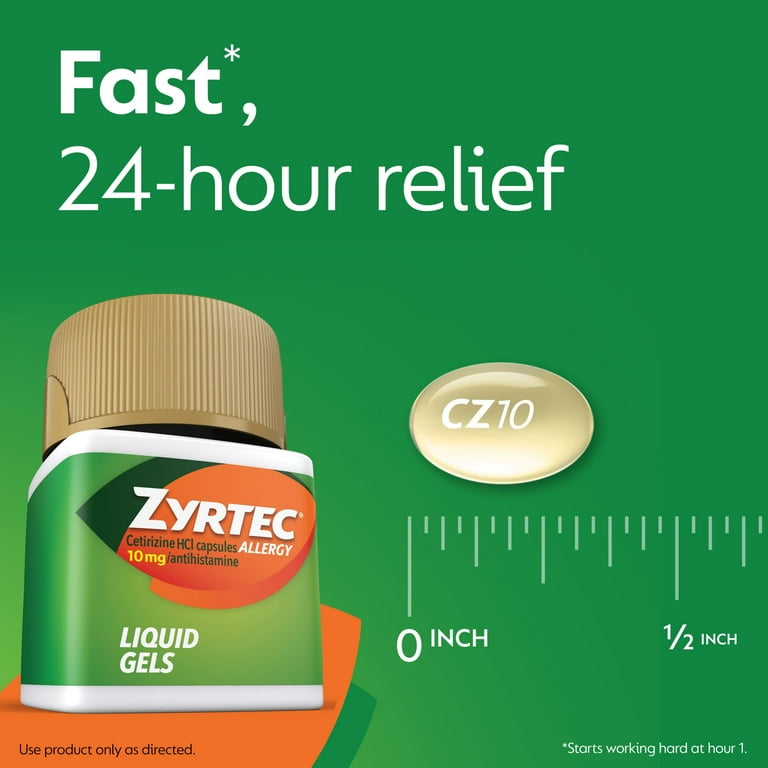 Zyrtec 24 Hour Allergy Relief Antihistamine Capsules, 40 Zyrtec 24 Hour Allergy Relief Antihistamine Capsules, 40