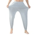 thumbnail image 5 of Defitshape Men's Long Sleep Pants Yoga Pants Cotton Summer Fall Sleepwear Stretch Comfy Ankle Lounge Casual Loose Fit Pockets Lightweight Pajama Pants Light Grey XX-Large, 5 of 5