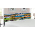 thumbnail image 2 of Summer Headboard, Collage with Summer Scenery Majestic Mountains Waterfalls High Lands Environment, Upholstered Decorative Metal Bed Headboard with Memory Foam, King Size, Multicolor, by Ambesonne, 2 of 4