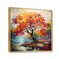 thumbnail image 2 of Designart "Maple Melody Orange and Yellow Maple Tree" Landscapes Floater Framed Wall Art Print, 2 of 7