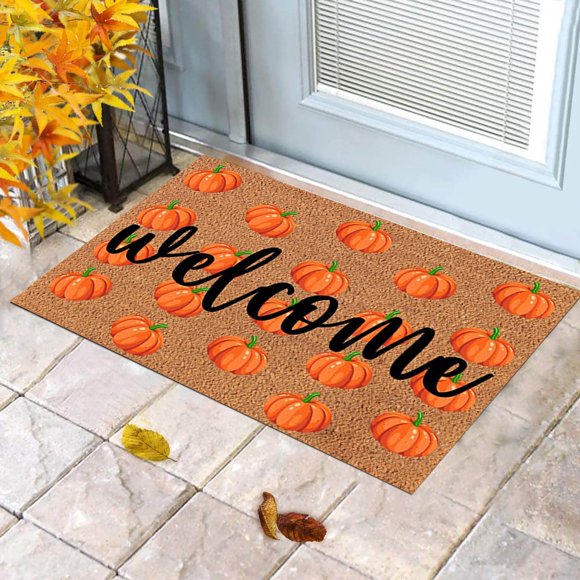 Pamqxs Halloween Decor,Fall Decorations For Home,Fall Thanksgiving Decorative Door Mat Farmhouse Happy Fall Yall Doormat Autumn Buffalo Plaid Doormats Non Slip Fall Indoor Floor Mat Low Pro