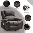 thumbnail image 5 of JONPONY Massage Rocker Recliner Chair with Vibration Massage and Heat Ergonomic Lounge Chair for Living Room with Rocking Function and Side Pocket, 2 Cup Holders, USB Charge Port,Brown, 5 of 10