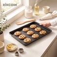 thumbnail image 3 of Kikcoin 3-Piece Nonstick Baking Sheets, Carbon Steel Cookie Sheet Set with Diamond Texture, Heavy Duty Baking Pans for Oven, Black, 3 of 8